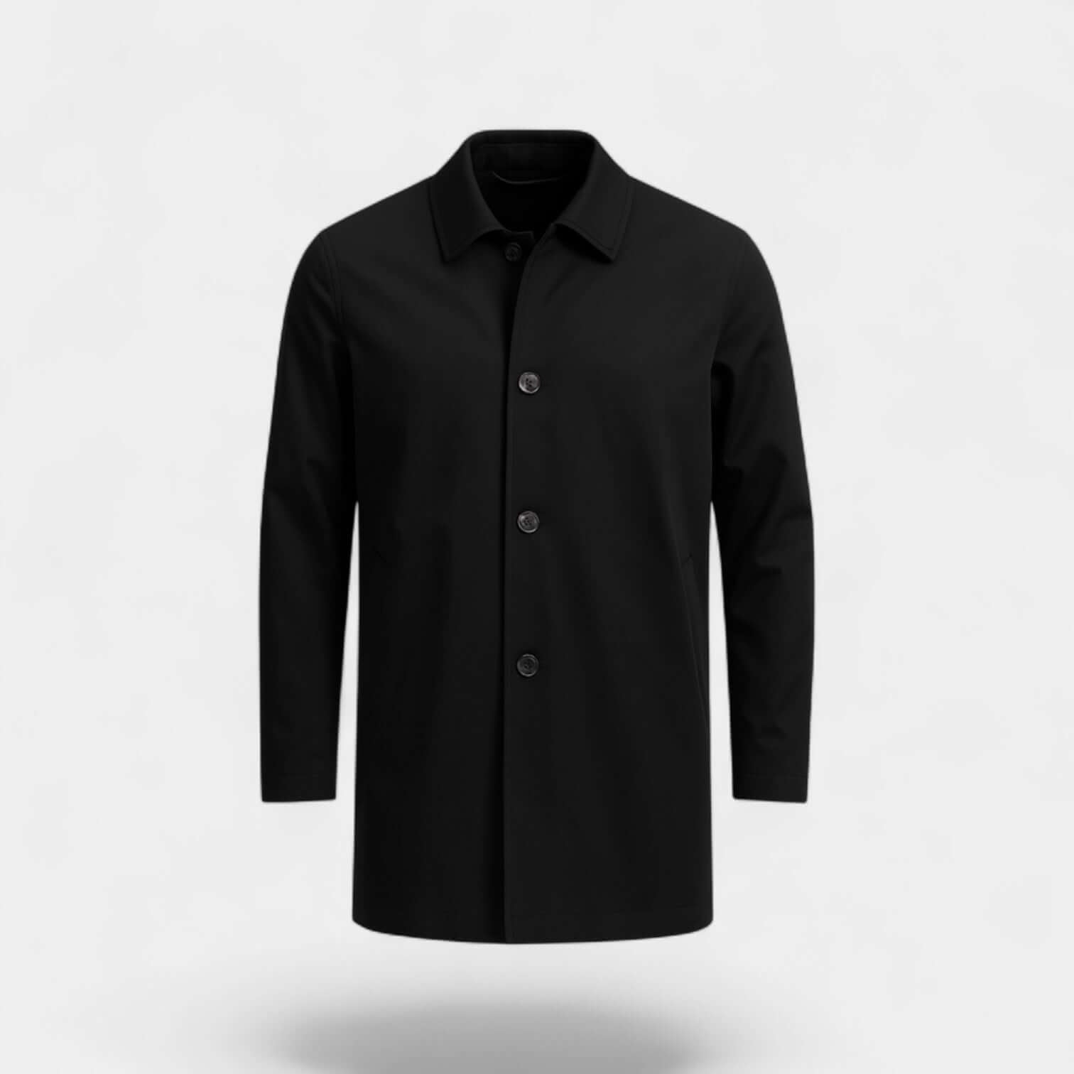 Men’s Button-Front Minimalist Trench Coat