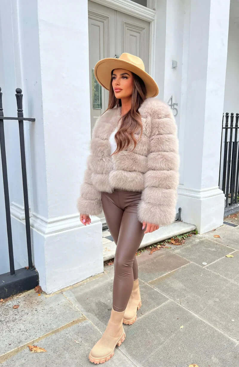 Women’s Faux-Fur Short Puffer Jacket