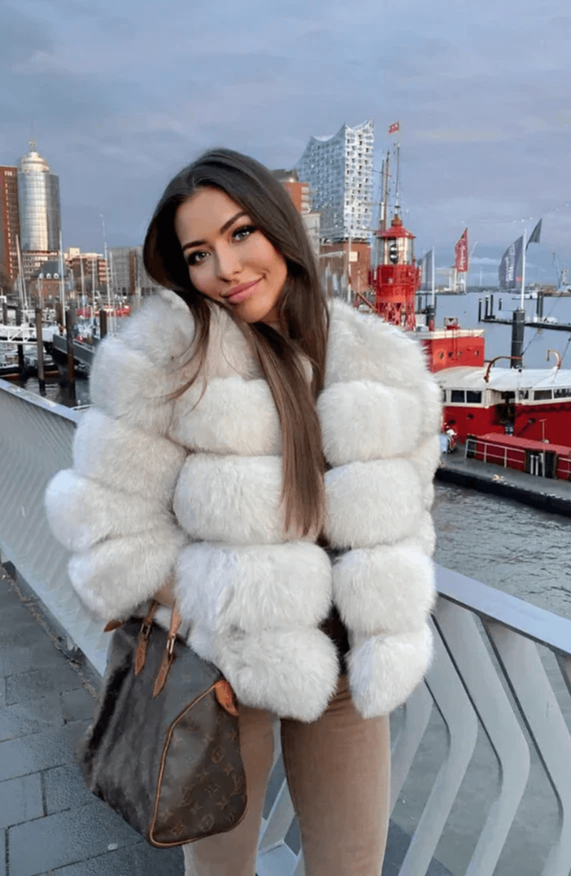 Women’s Faux-Fur Short Puffer Jacket