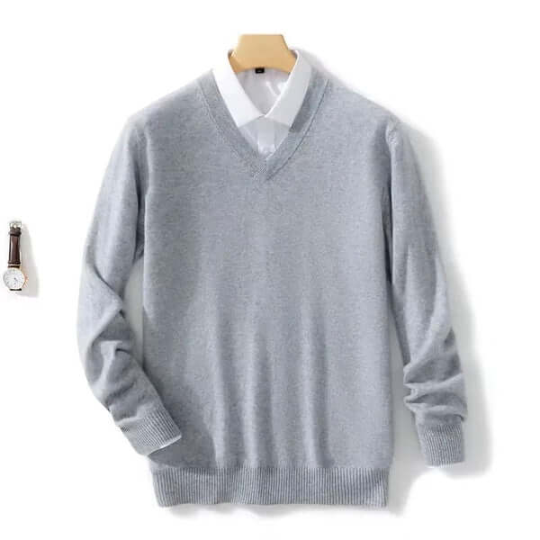 Men’s V-Neck Knit Pullover Sweater