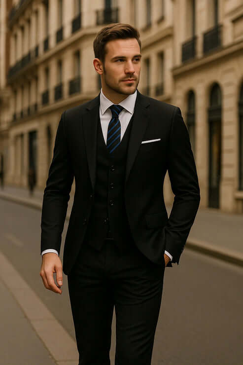 Men’s Slim-Fit Three-Piece Tailored Suit