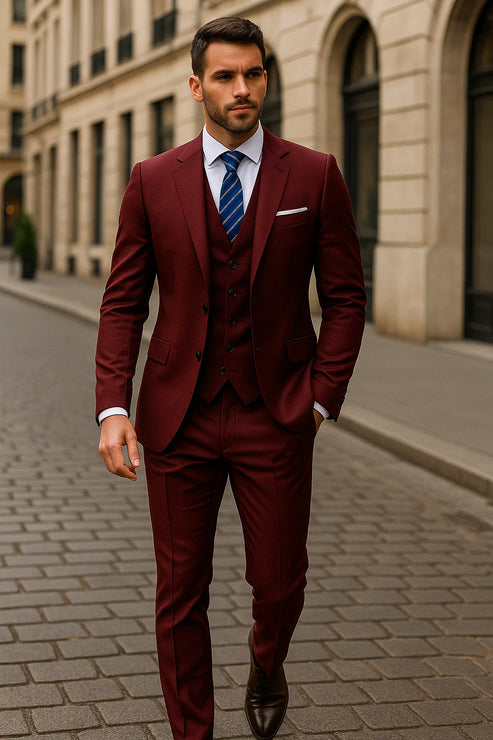 Men’s Slim-Fit Three-Piece Tailored Suit