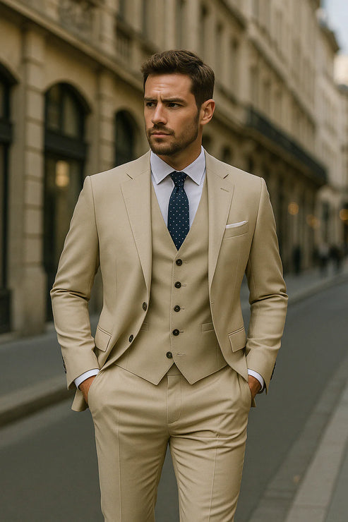 Men’s Slim-Fit Three-Piece Tailored Suit