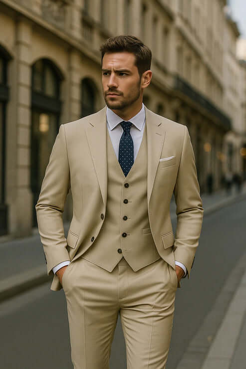 Men’s Slim-Fit Three-Piece Tailored Suit
