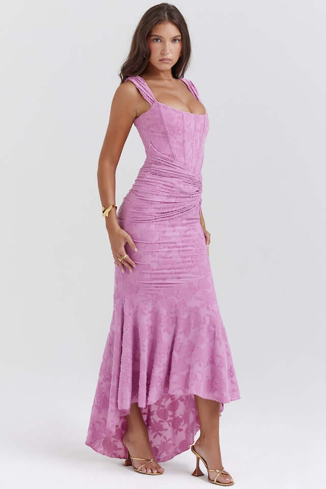Women’s Draped Corset High-Low Gown