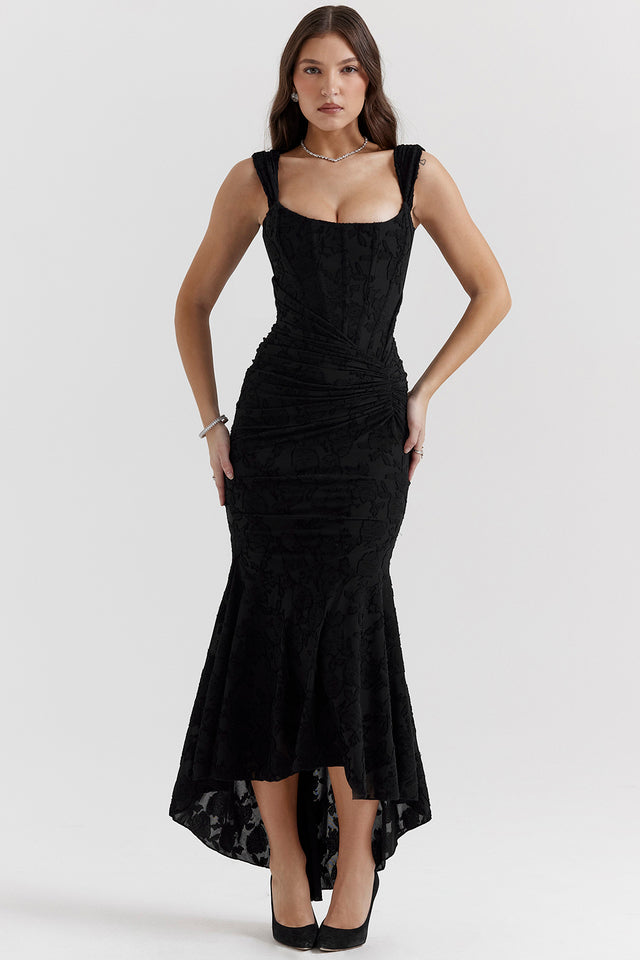 Women’s Draped Corset High-Low Gown