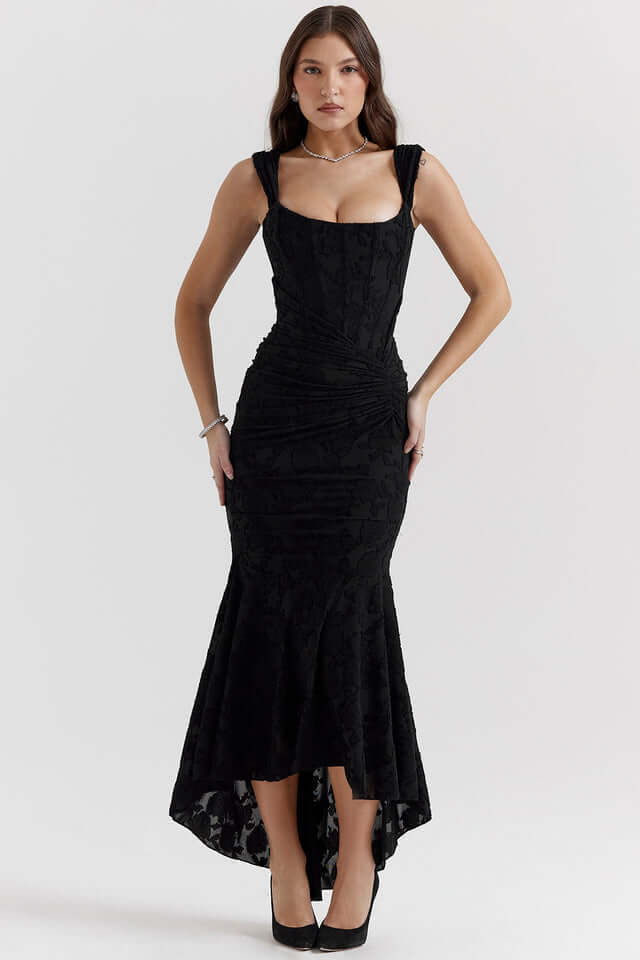 Women’s Draped Corset High-Low Gown