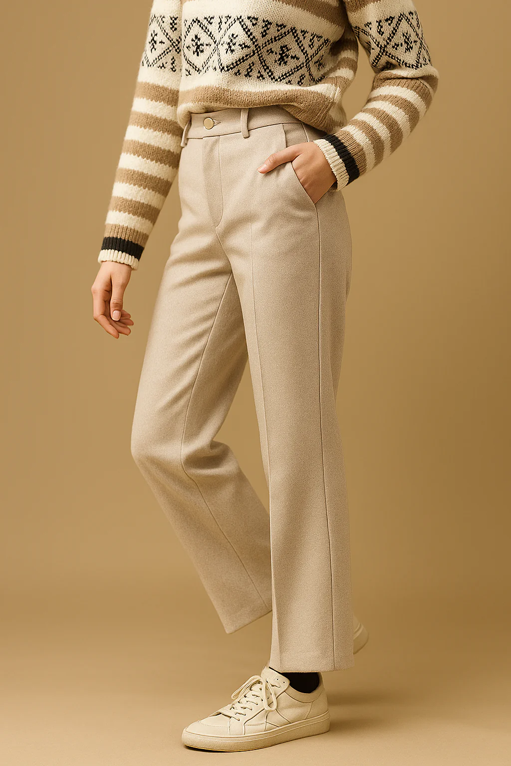 Women’s Mid-Rise Straight-Leg Tailored Trousers