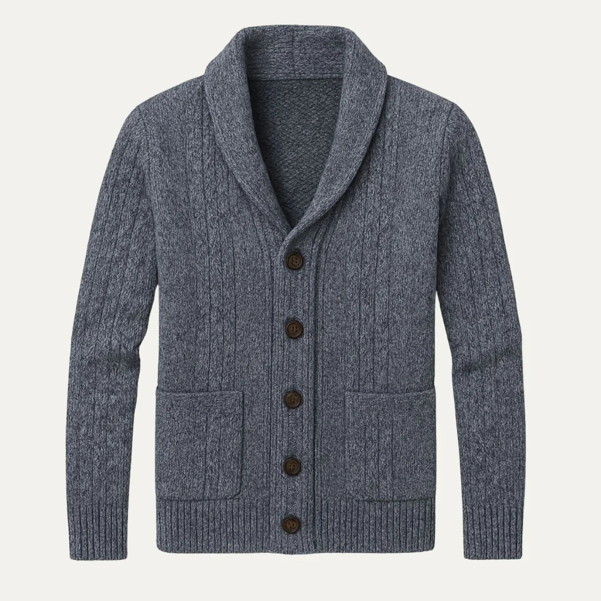 Men’s Cable-Knit Shawl Collar Cardigan