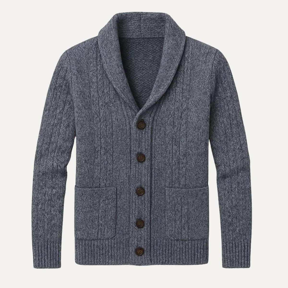 Men’s Cable-Knit Shawl Collar Cardigan