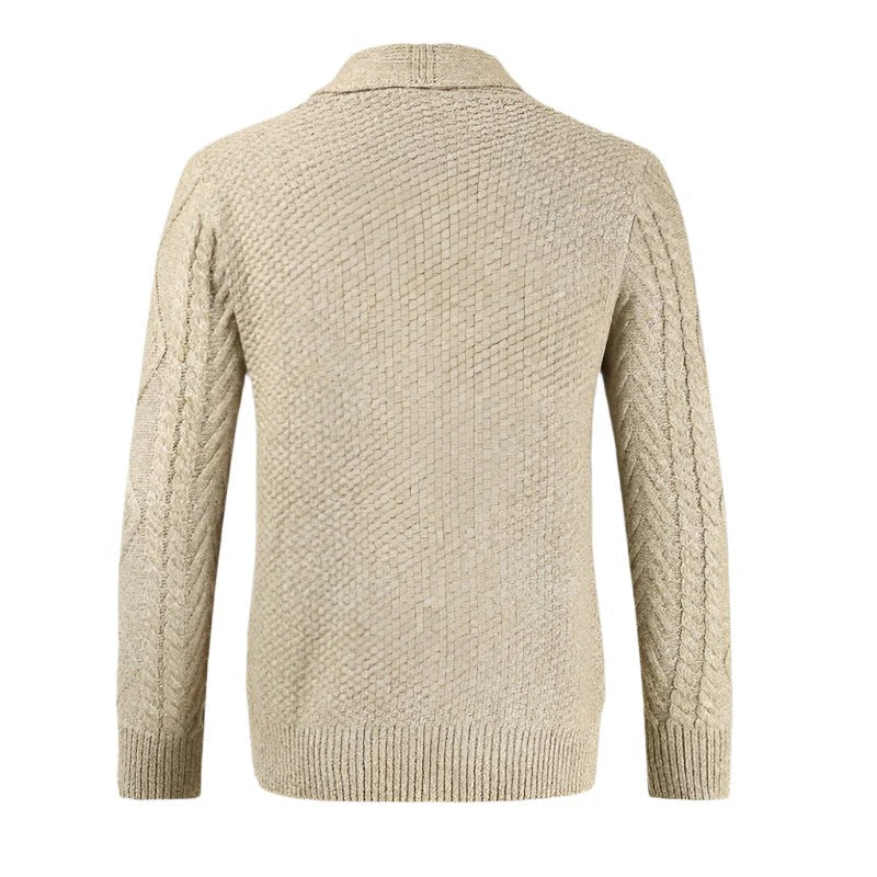 Men’s Cable-Knit Shawl Collar Cardigan