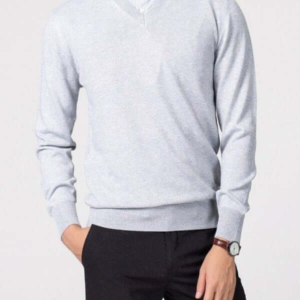 Men’s V-Neck Knit Pullover Sweater