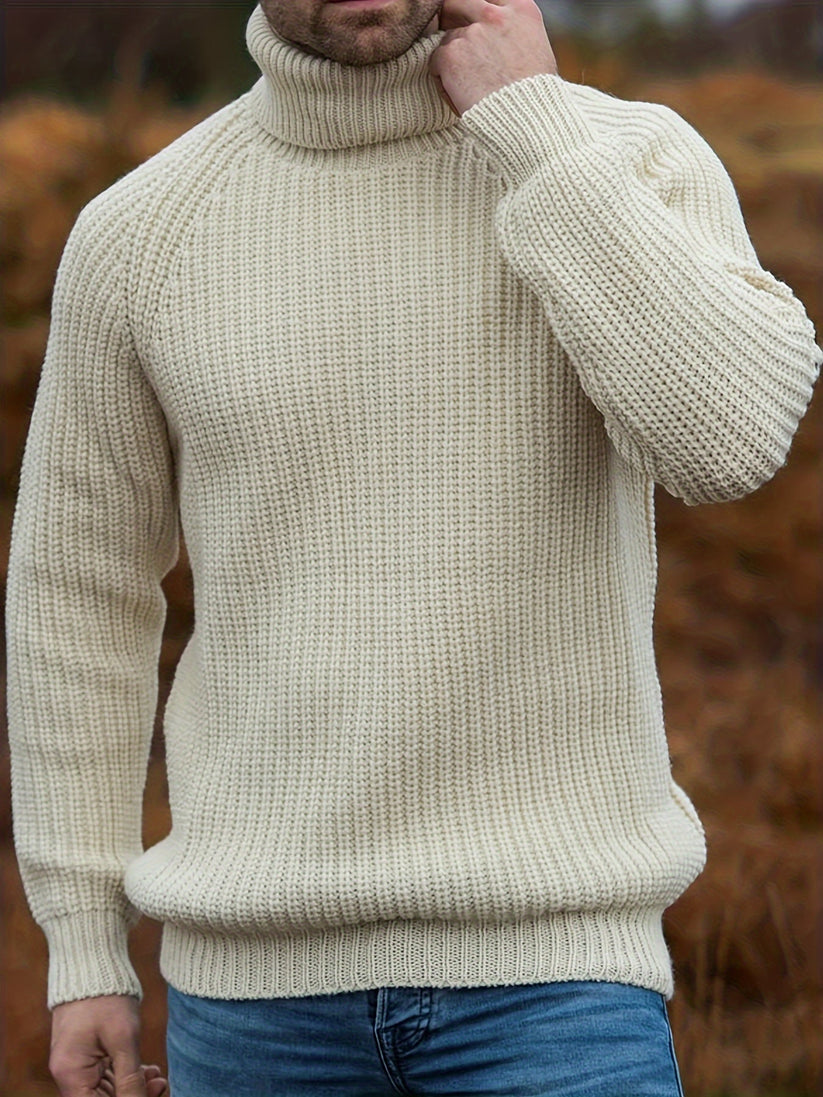 Men’s Ribbed Knit Turtleneck Sweater