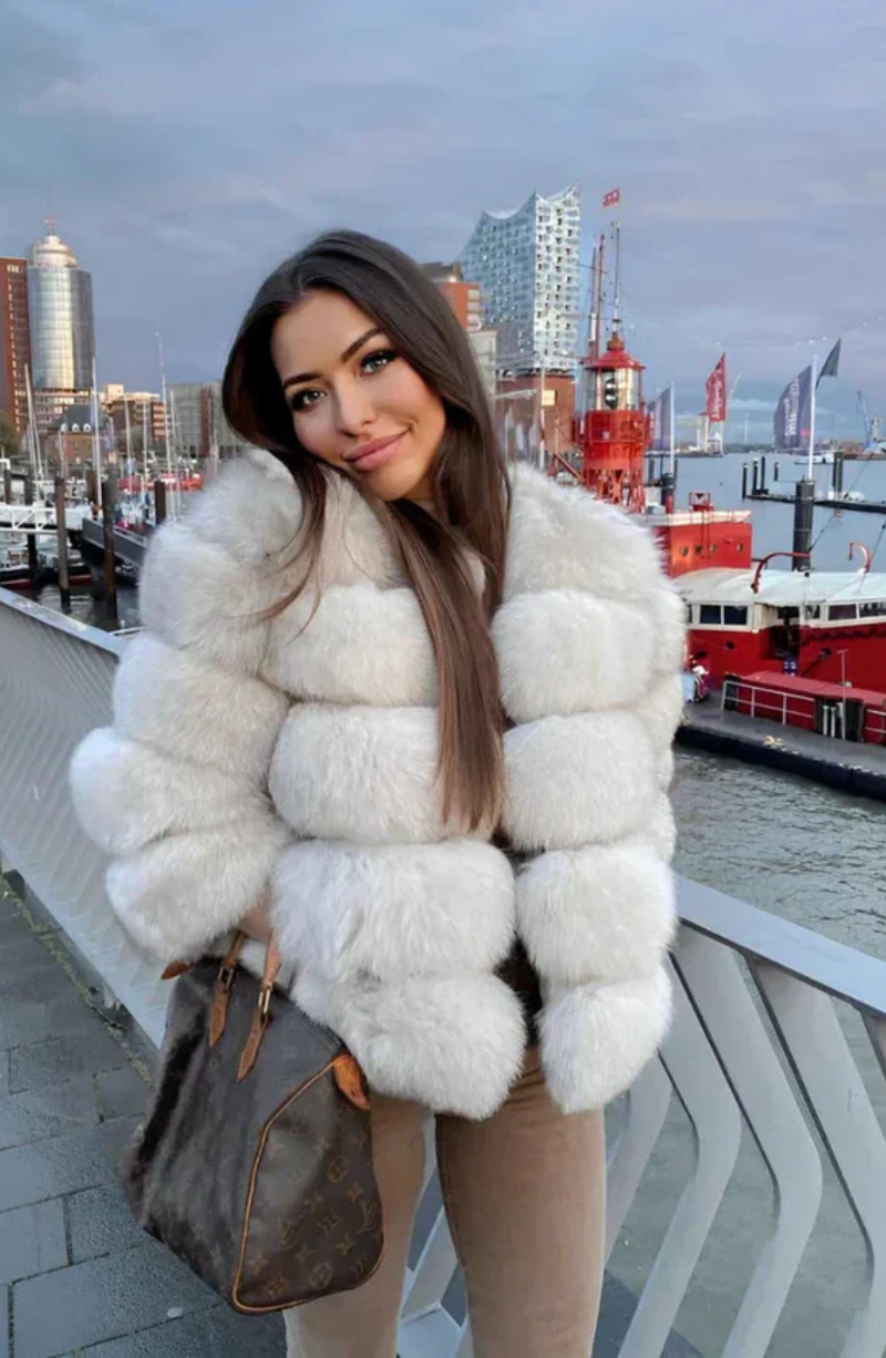 Women’s Faux-Fur Short Puffer Jacket
