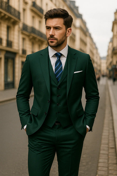 Men’s Slim-Fit Three-Piece Tailored Suit