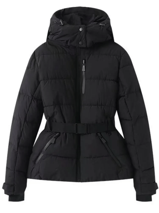 Women’s Belted Hooded Puffer Jacket