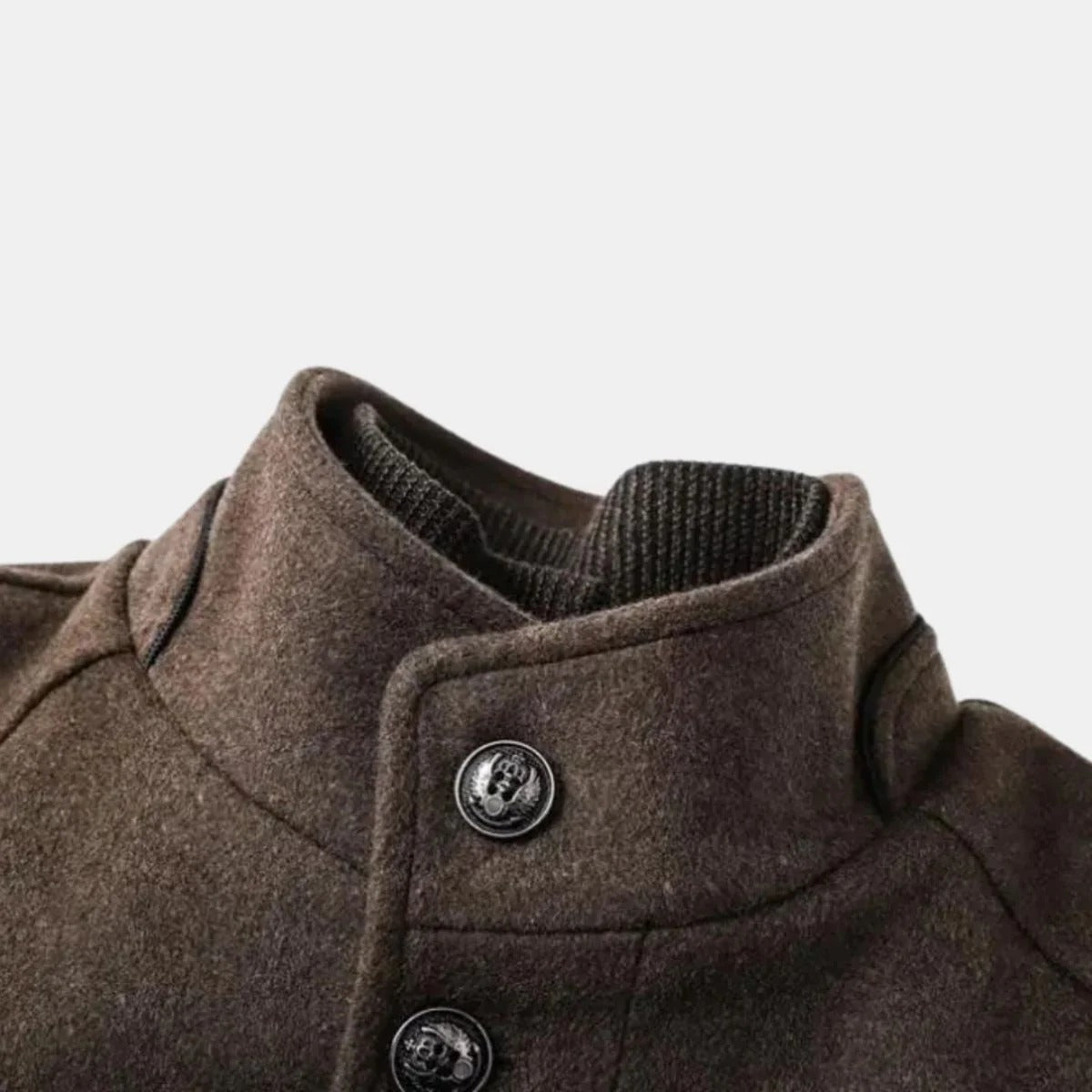 Men’s Stand-Collar Button-Up Winter Overcoat