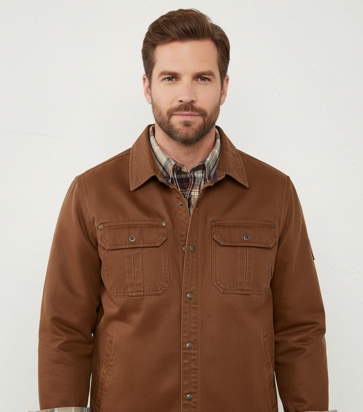 Men’s Waxed Trucker Overshirt Jacket