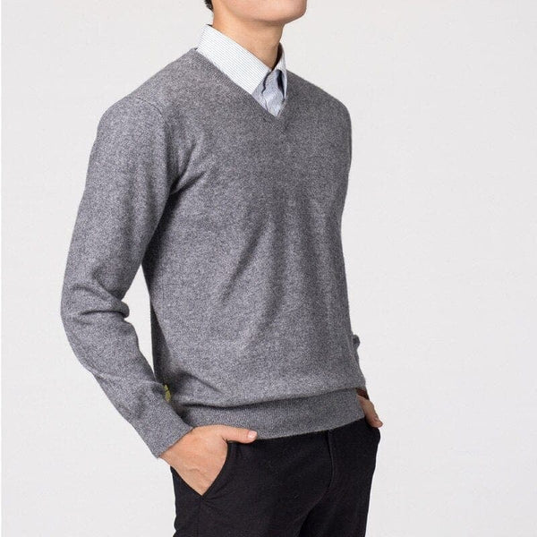 Men’s V-Neck Knit Pullover Sweater