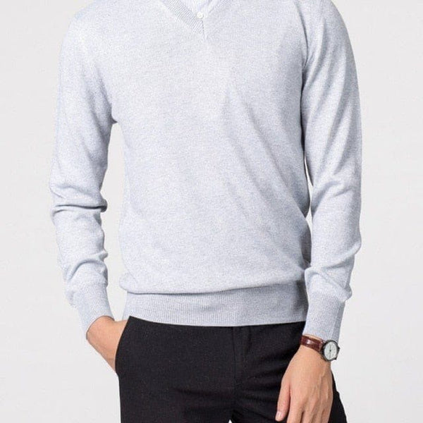 Men’s V-Neck Knit Pullover Sweater