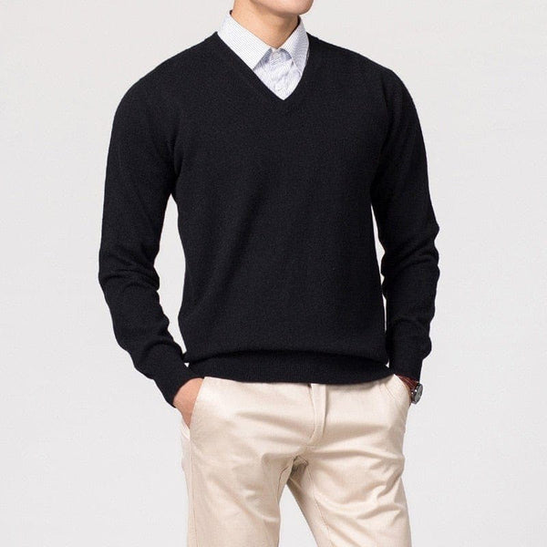 Men’s V-Neck Knit Pullover Sweater